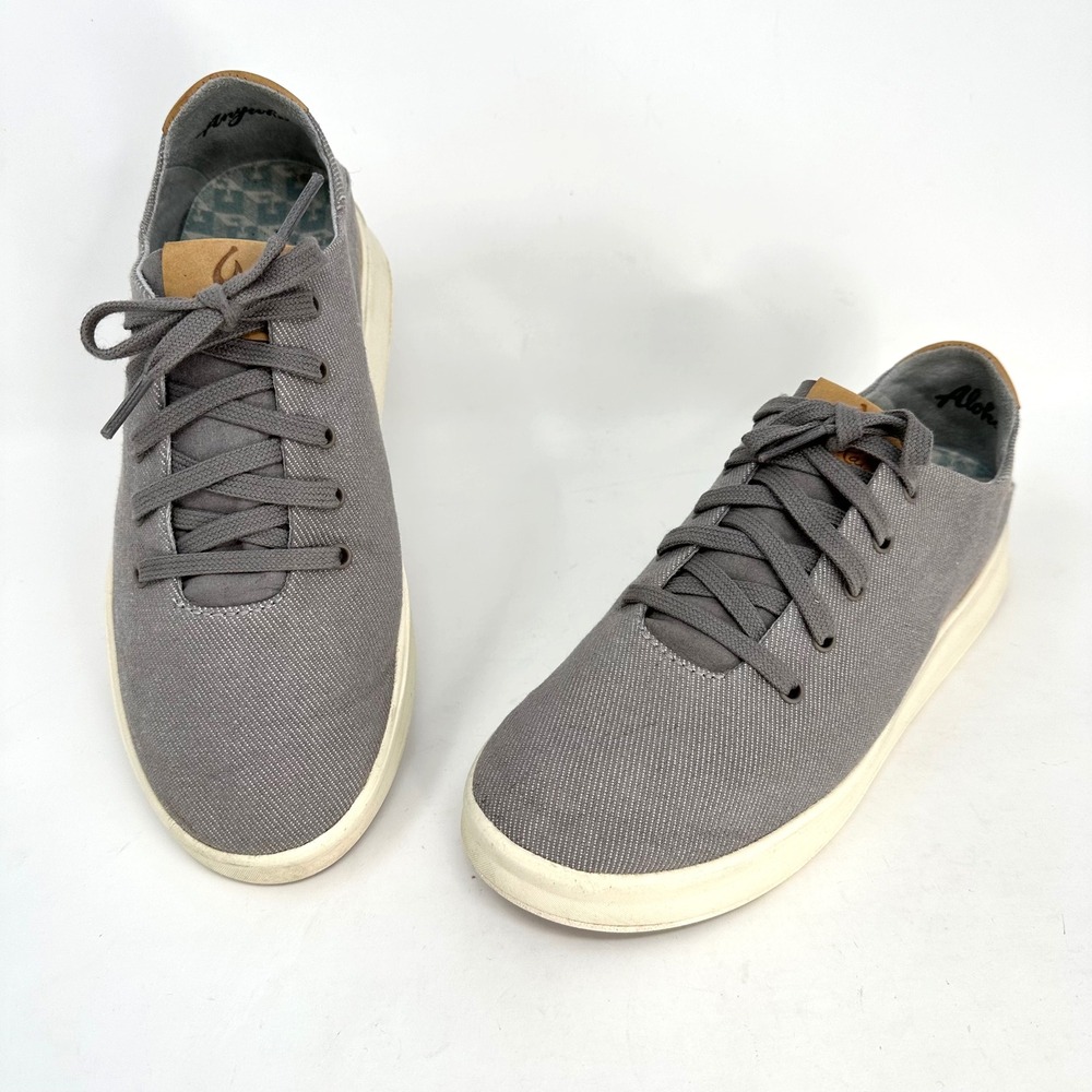 Olukai Ki'ihele Li Canvas & Suede Sneaker Grey Size 6.5‎